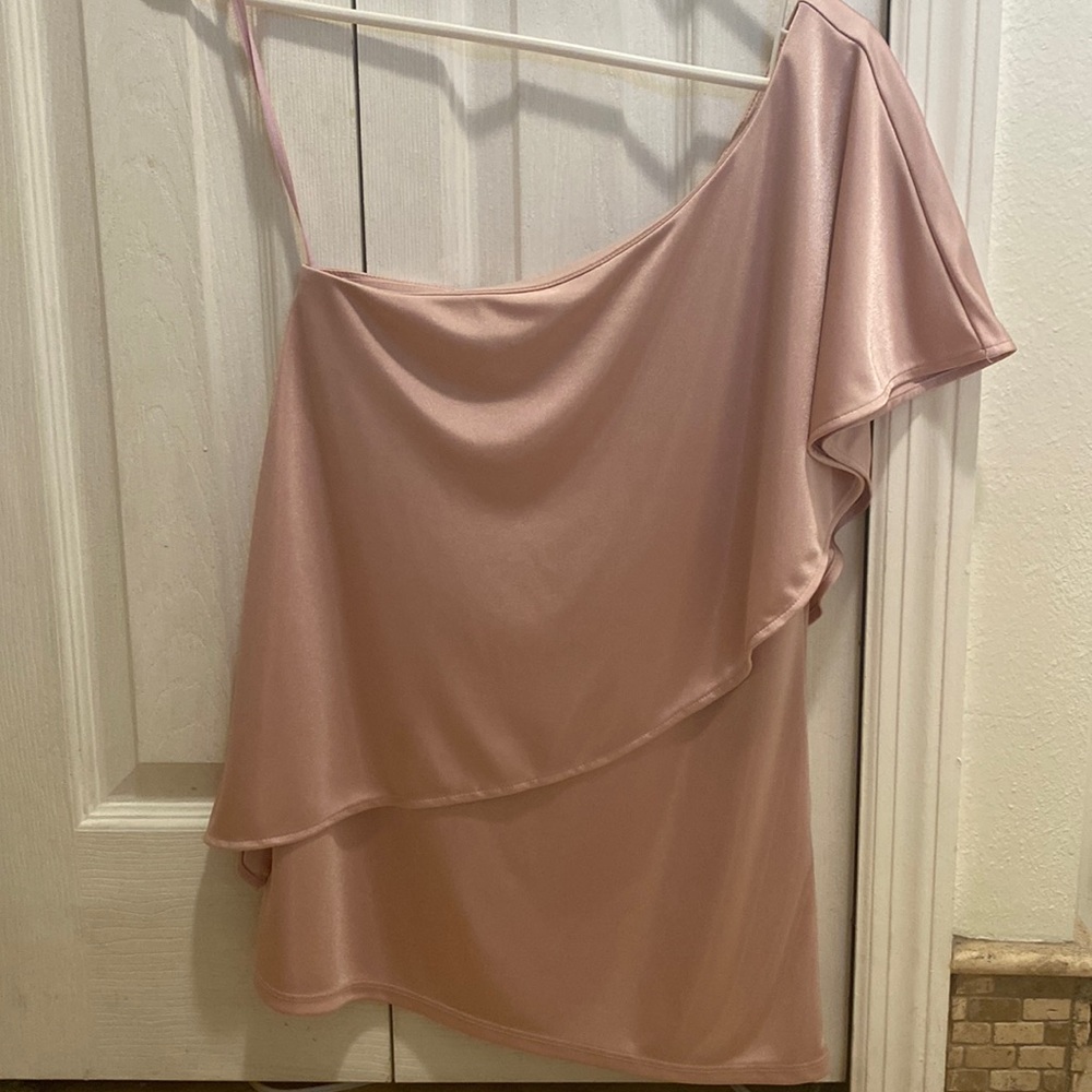 One shoulder WHBM silky top, xs